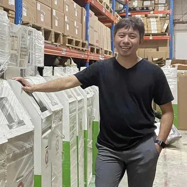 Self-service 7-Eleven kiosks staged in our warehouse for nationwide deployment